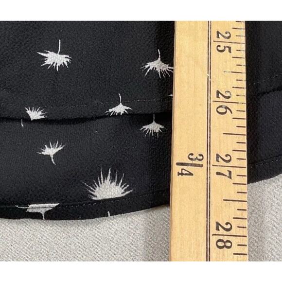 Daniel Rainn Top Womens L Black Floral V-Neck Pleated Back Career 3/4 Sleeves - Picture 8 of 8